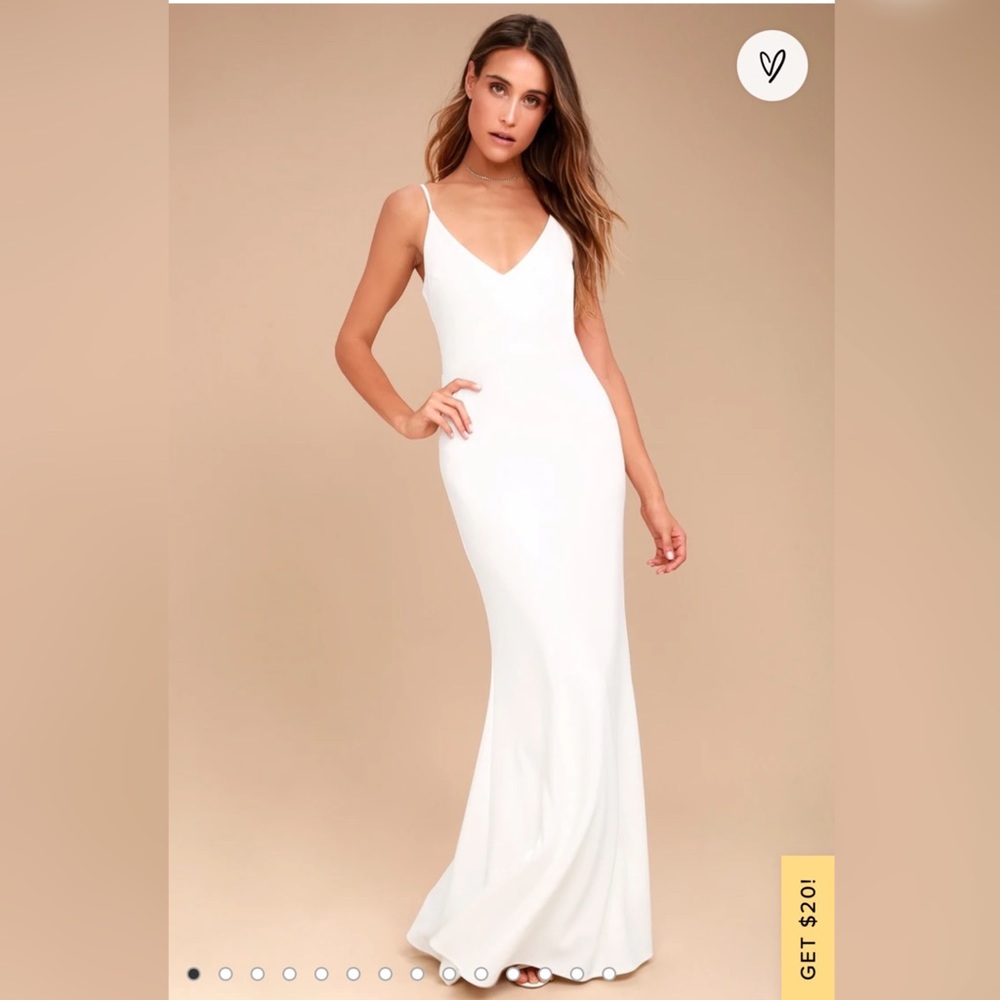 Lulus infinite glory maxi dress wedding bridal down dress S